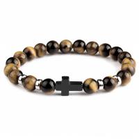Gemstone Bracelets Natural Stone Cross fashion jewelry & for man Length Approx 19 cm Sold By PC
