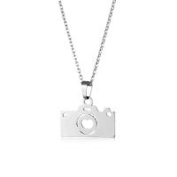 Stainless Steel Jewelry Necklace, 304 Stainless Steel, with 5cm extender chain, Camera, polished, fashion jewelry & for woman, original color, Length:45 cm, Sold By PC