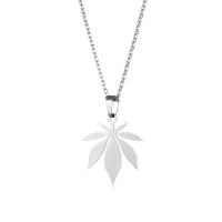 Stainless Steel Jewelry Necklace 304 Stainless Steel with 5cm extender chain Maple Leaf polished fashion jewelry & for woman original color Length 45 cm Sold By PC