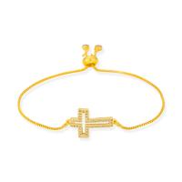 Messing-Armbänder, Messing, vergoldet, Micro pave Zirkonia & für Frau, Goldfarbe, 22x14mm, verkauft per ca. 23 cm Strang