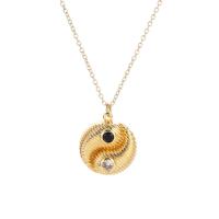 Cubic Zircon Micro Pave Brass Necklace with 2lnch extender chain real gold plated micro pave cubic zirconia & for woman gold Length Approx 17.3 Inch Sold By PC