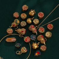 Messing smykker Perler, guldfarve belagt, du kan DIY & forskellige stilarter for valg & emalje, 8-21mm, Solgt af PC