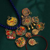 Brass Jewelry Pendants matte gold color plated DIY & enamel 18-53mm Sold By PC