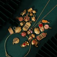 Brass Jewelry Pendants matte gold color plated DIY & enamel 7-24mm Sold By PC