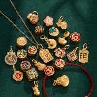 Perles bijoux en laiton, Placage de couleur d'or, DIY & styles différents pour le choix & émail, 9-15mm, Vendu par PC