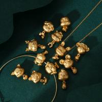 Brass Bail Beads Chinese Zodiac matte gold color plated DIY 10-20mm Approx 4mm Sold By PC