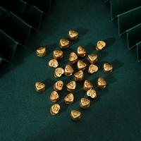 Brass Spacer Beads Heart matte gold color plated DIY & with letter pattern Approx 2.5mm Sold By PC
