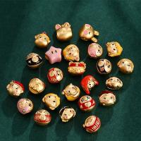Brass Spacer Beads, Cartoon, matte gold color plated, DIY & different styles for choice & enamel, 9-11mm, Sold By PC