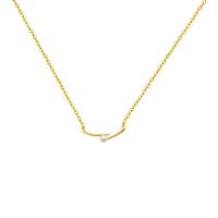 Brass Necklace, with Freshwater Pearl, with 6cm extender chain, gold color plated, fashion jewelry & for woman, nickel, lead & cadmium free, Length:Approx 42 cm, Sold By PC