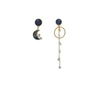 Messing Ohrring Clip, mit Kunststoff Perlen, goldfarben plattiert, Modeschmuck & Micro pave Zirkonia & für Frau, frei von Nickel, Blei & Kadmium, 7.5x1.8cm,2.8x1.3cm, verkauft von Paar