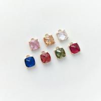 Cubic Zirconia Brass Pendants, 14K gold plated, DIY & with cubic zirconia, golden, 7x5mm, Sold By PC