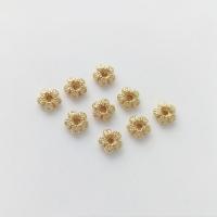 Perles intercalaires en alliage de zinc, Plaqué d'or 14K, style différent d'emballage pour le choix & DIY, doré, 7x3mm, Vendu par sac