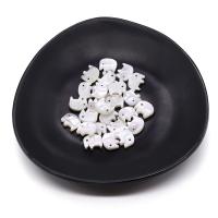Perles en coquillage blanc naturel, coquille blanche, éléphant, DIY, blanc, 9x11mm, Vendu par PC