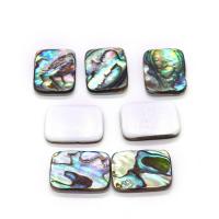 Shell Cabochons Abalone Shell Rectangle DIY multi-colored Sold By PC