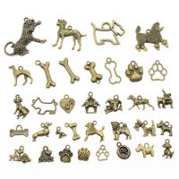 Zinc Alloy Jewelry Finding Set antique bronze color plated vintage & DIY & mixed & 1/1 loop & hollow nickel lead & cadmium free 10-20mm Sold By Bag