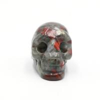Decoração da moda, Pedra natural, Crânio, esculpidas, Design de Halloween & materiais diferentes para a escolha, Mais cores pare escolha, 37x50mm, vendido por PC