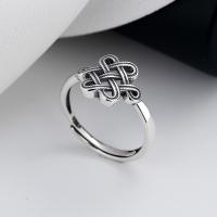925 Sterling Silver Finger Rings Chinese Knot Antique finish fashion jewelry & for woman nickel lead & cadmium free 10mm Sold By PC