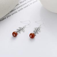 925 Sterling Silver Drop &  Dangle Earrings with Yunnan Red Agate Antique finish fashion jewelry & for woman nickel lead & cadmium free Sold By Pair