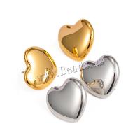 Stainless Steel Stud Earrings, 304 Stainless Steel, Heart, Vacuum Ion Plating, fashion jewelry & for woman, more colors for choice, 25x23.80mm, Sold By Pair