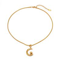 Stainless Steel Jewelry Necklace 304 Stainless Steel with 2.36inch extender chain Moon 18K gold plated fashion jewelry & for woman golden 26.60mm Length Approx 16.14 Inch Sold By PC