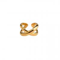 Titan Edelstahl Ringe, Titanstahl, plattiert, Modeschmuck & verschiedene Größen vorhanden & für Frau, goldfarben, verkauft von PC