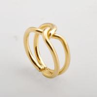 Пальцевидное Кольцо Титановой Стали, титан, 18K позолоченный, ювелирные изделия моды & разный размер для выбора & Женский, Золотой, продается PC