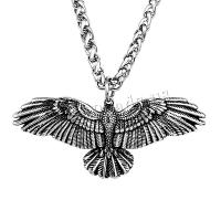 Titanium Steel Necklace, Eagle, polished, fashion jewelry & different styles for choice & for man, 25.70x59mm, Length:60 cm, Sold By PC