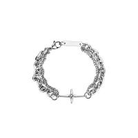 Zinc Alloy Bracelet Cross silver color plated fashion jewelry & Unisex nickel lead & cadmium free Length Approx 17 cm Sold By PC