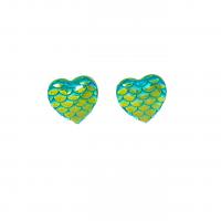 Zinc Alloy Stud Earring with Resin & Plastic Heart silver color plated fashion jewelry & for woman Sold By Pair