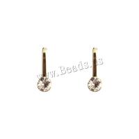 Cubic Zirconia Micro Pave Brass Earring, Copper Alloy, gold color plated, fashion jewelry & micro pave cubic zirconia & for woman, 15x5mm, Sold By Pair