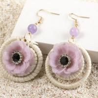 Earring Jewelry Rattan with Zinc Alloy fashion jewelry & for woman & with rhinestone nickel lead & cadmium free Sold By Pair