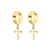 Stainless Steel Lever Back Earring 304 Stainless Steel Cross Vacuum Ion Plating fashion jewelry & Unisex nickel lead & cadmium free Sold By PC