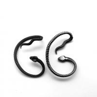 Titanium Steel  Earring, Snake, polished, Unisex & different size for choice, black, 52.50x38.30x3mm, Sold By PC