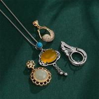 Brass Pendant Findings with Resin plated DIY & with rhinestone 10-26mm Sold By PC