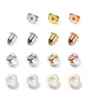925 Sterling Silver Ear Nut Component with Silicone plated DIY Sold By Pair