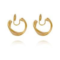 Brass Earring Clip gold color plated fashion jewelry & for woman nickel lead & cadmium free Sold By Pair