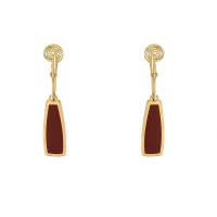 Brass Earring Clip, gold color plated, fashion jewelry & for woman & enamel, nickel, lead & cadmium free, 45x9mm, Sold By Pair