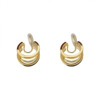 Messing Ohrring Clip, goldfarben plattiert, Modeschmuck & für Frau & Emaille, frei von Nickel, Blei & Kadmium, 20x17mm, verkauft von Paar
