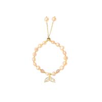 Freshwater Cultured Pearl Bracelet, Brass, with Freshwater Pearl, 14K gold plated, fashion jewelry & micro pave cubic zirconia & for woman, two different colored, nickel, lead & cadmium free, Inner Diameter:Approx 60mm, Sold By Strand