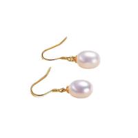 Freshwater Pearl Earrings, 14K gold plated, fashion jewelry & for woman, two different colored, 7-8mm, Sold By Pair