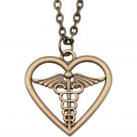 Zinc Alloy Jewelry Necklace with 5cm extender chain Heart antique bronze color plated vintage & fashion jewelry & Unisex & hollow Length Approx 43 cm Sold By PC