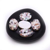 Shell Pendants, Natural Seashell, Flat Oval, patchwork & DIY, mixed colors, 27x38mm, Sold By PC