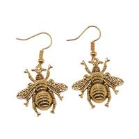 Tibetan Style Drop Earrings, Bee, plated, vintage & fashion jewelry & for woman, more colors for choice, 19x18mm,25x25mm, Sold By Pair
