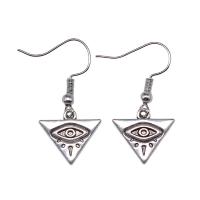 Zinc Alloy Drop Earrings Triangle plated vintage & fashion jewelry & for woman Sold By Pair