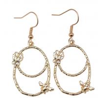Boucles d'oreilles en alliage de zinc, plaqué de couleur d'or KC, Vintage & bijoux de mode & pour femme & creux, 19x18mm,31x22mm, Vendu par paire