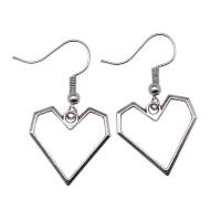 Zinc Alloy Drop Earrings Heart antique silver color plated vintage & fashion jewelry & for woman & hollow  Sold By Pair