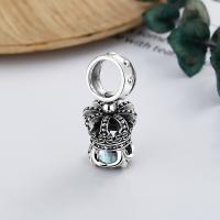 Cubic Zirconia Micro Pave 925 Sterling Silver Pendant Crown Antique finish DIY & micro pave cubic zirconia nickel lead & cadmium free Sold By PC