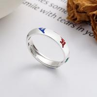 Sterling Silver Jewelry Finger Ring, 925 sterline d'argento, gioielli di moda & per la donna & adesivo epoxi, assenza di nichel,piombo&cadmio, 4mm, Venduto da PC