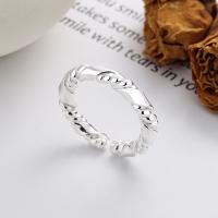 Sterling Silver Jewelry Finger Ring, 925 Sterling Silver, dath airgid geal plated, jewelry faisin & do bhean, nicil, luaidhe & caidmiam saor in aisce, 4mm, Díolta De réir PC