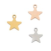 Stainless Steel Pendants, 304 Stainless Steel, Star, Vacuum Ion Plating, fashion jewelry & for woman, more colors for choice, 10x8x1mm, Hole:Approx 1mm, Sold By PC